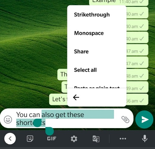 حيل whatsapp النصية 8