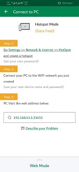 transfira arquivos do pc para o celular com wifi