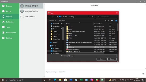 transfer file dari pc ke ponsel dengan wifi