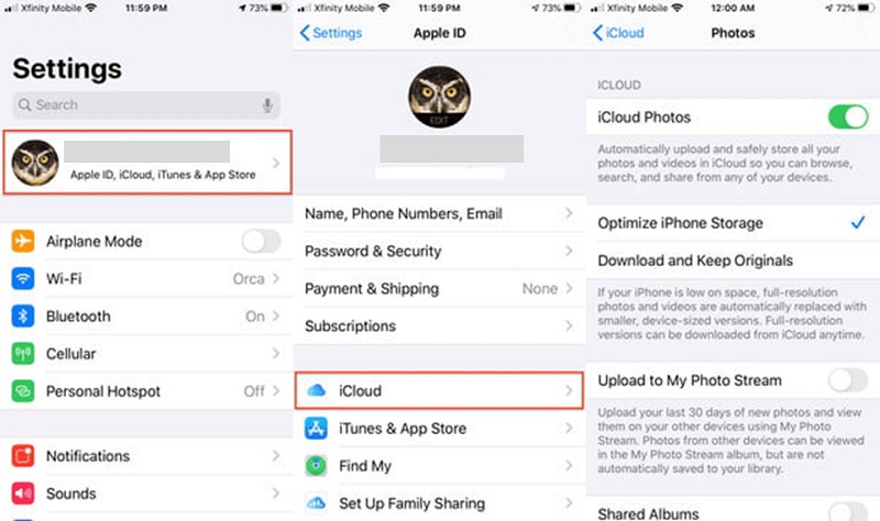 use icloud to move pictures to iphone 13