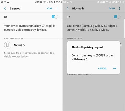 menghubungkan sambungan bluetooth