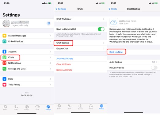 messages whatsapp vers l'iPhone 13 avec sauvegarde des chats