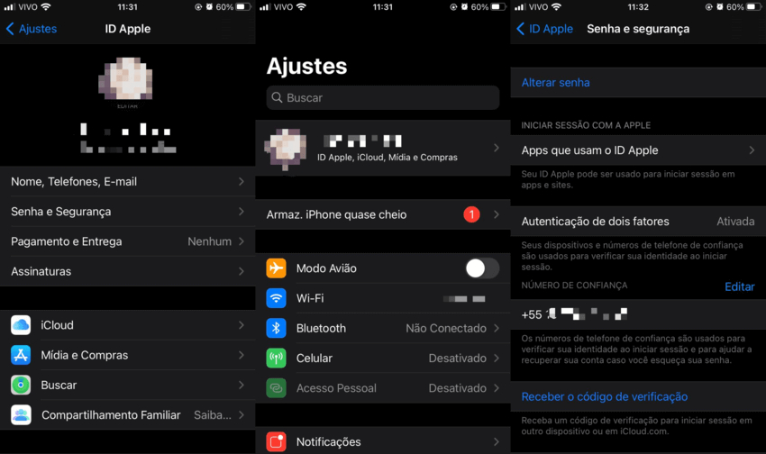 Mudar ID Apple no Iphone