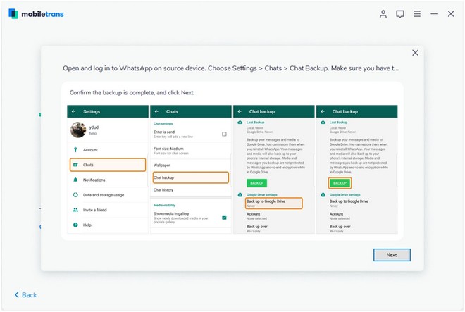 Wondershare MobileTrans - como fazer backup detalhadamente