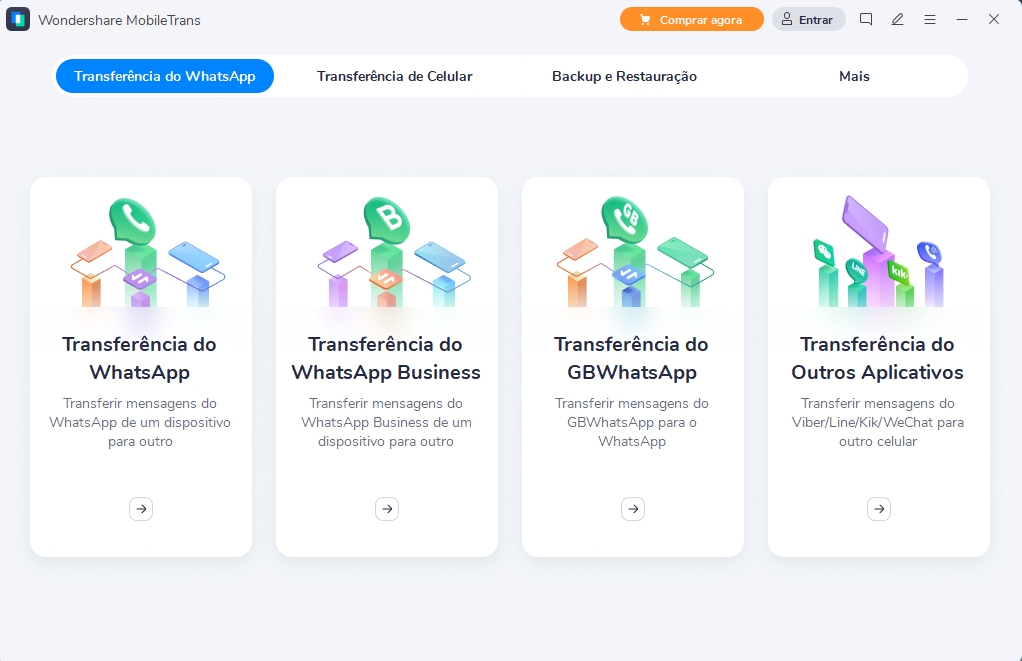 Executando o MobileTrans - Transferência do WhatsApp