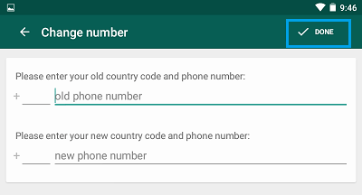 Alt: WhatsApp number change