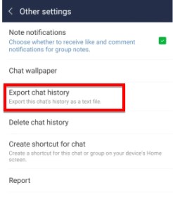 Alt : line chat history 