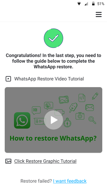 restore WhatsApp on Android