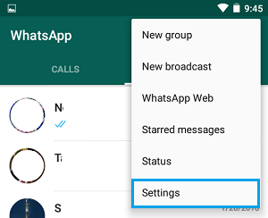 Alt: Configurações WhatsApp