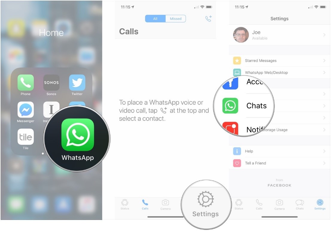 Utilice iCloud para Respaldar el Chat desde el iPhone