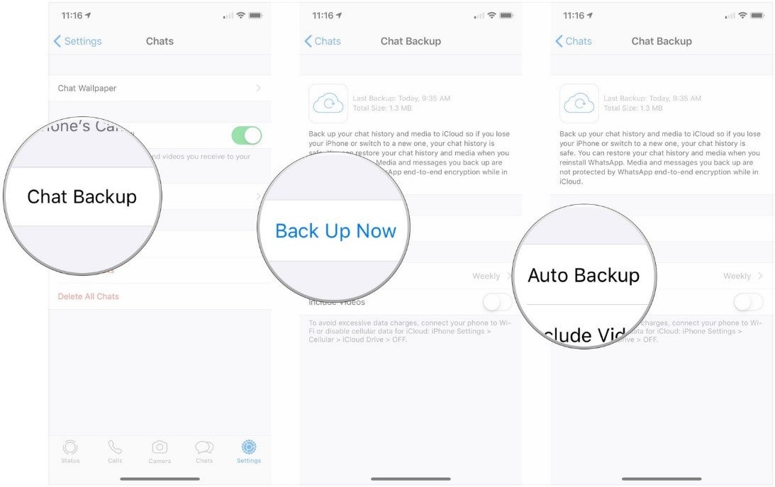 frequenza WhatsApp backup