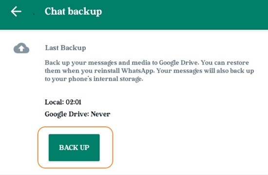 membackup pesan WhatsApp di Google Drive