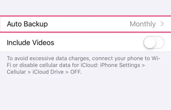 IPhone backup mensal