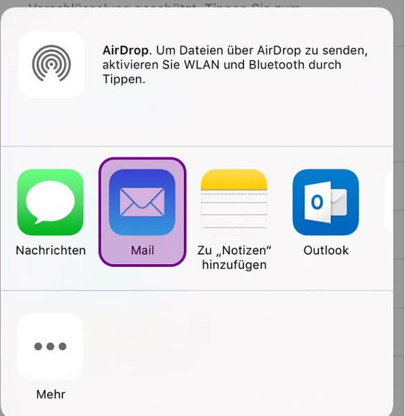 E-Mail auswählen 