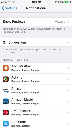  menu des notifications iOS image7