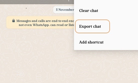 Klicken Sie auf Chat exportieren
