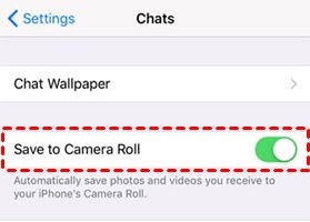 حفظ في مجلد Camera Roll