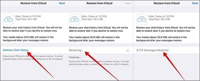 Wiederherstellen von iCloud-Backups