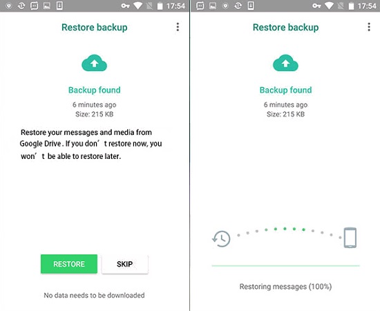 restaurar backup whatsapp