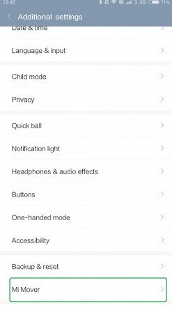 mi mover option