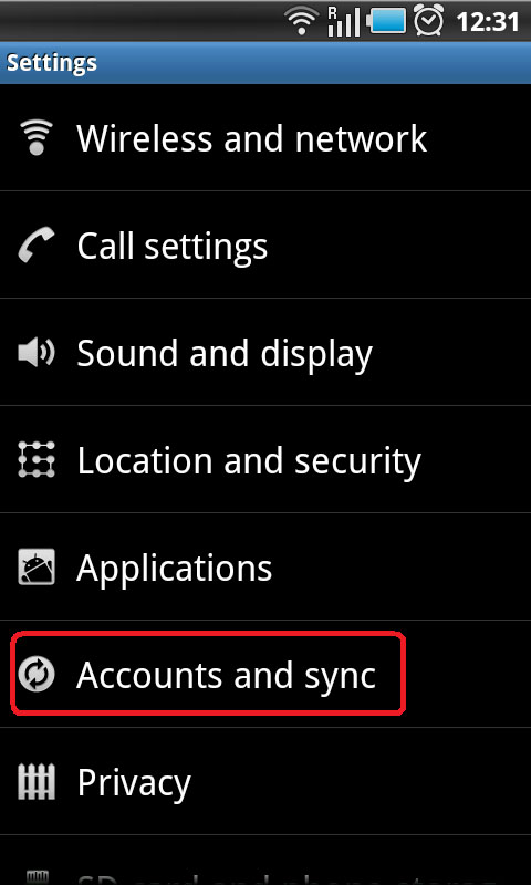 transferir los contactos de Windows Phone al Galaxy s7/s8-ajustes y sincronización