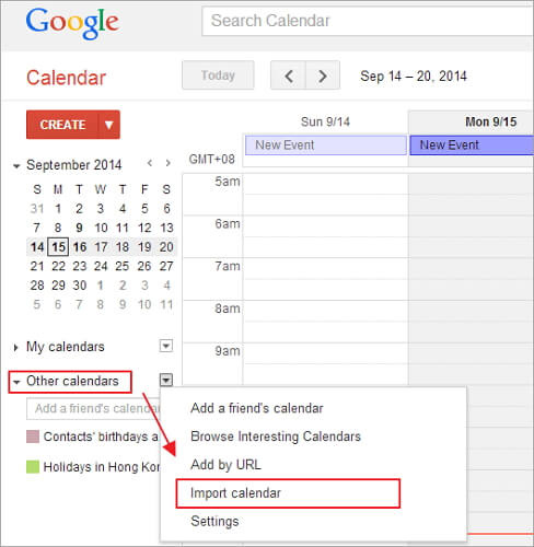 condividi il calendario icloud con Android