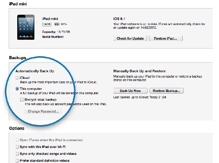 How to Backup iPad to Mac -itunes