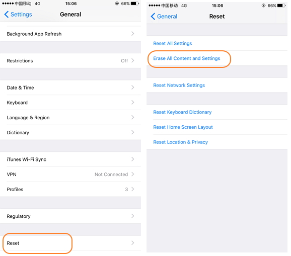 How to backup iphone ipad with icloud-reset 