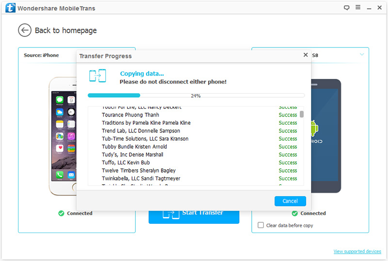 Transferir arquivos Samsung para Galaxy S8-transferir