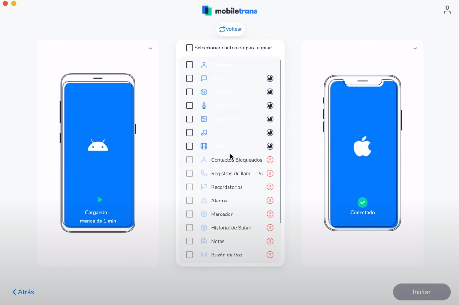 Transferir mensajes/datos desde el iPhone a Samsung