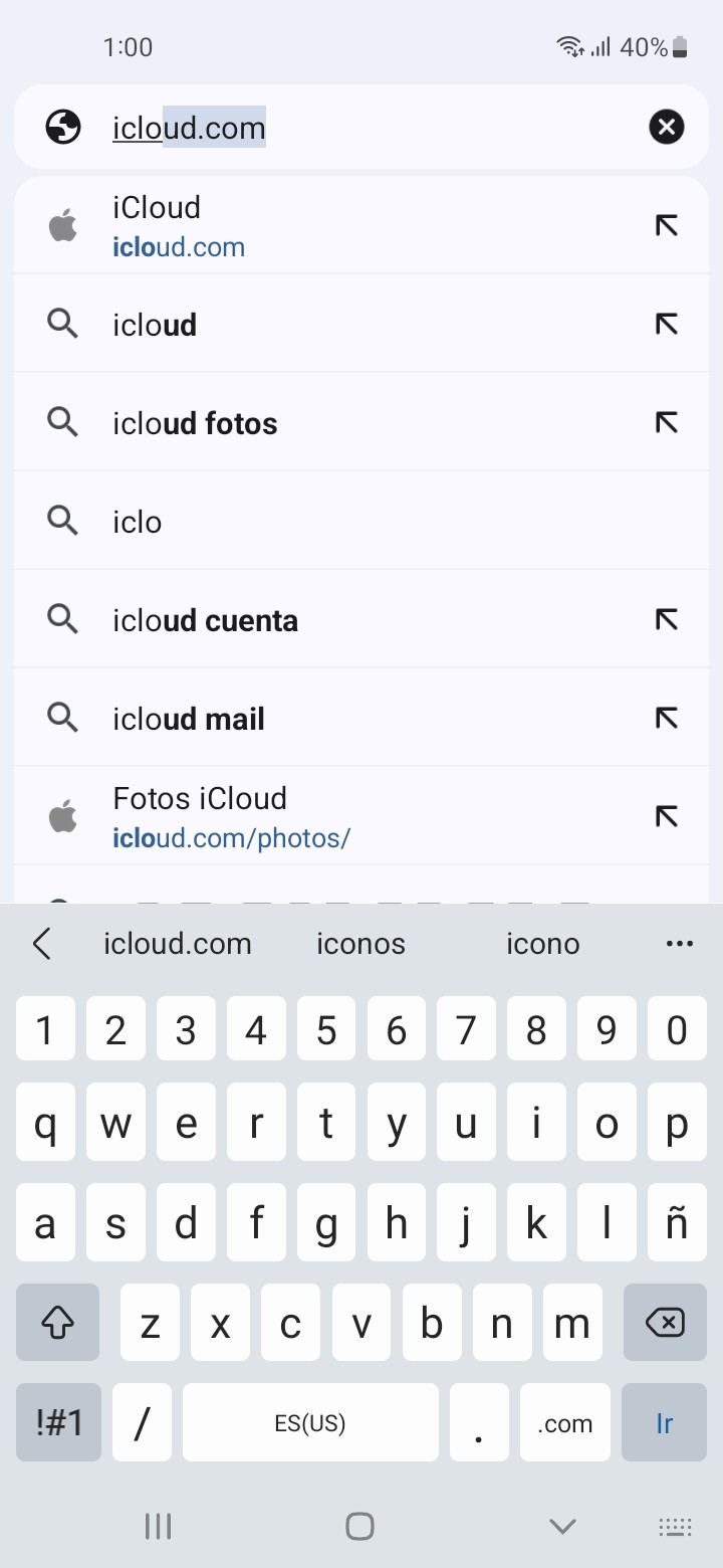 acceder a icloud en android a través de icloud.com