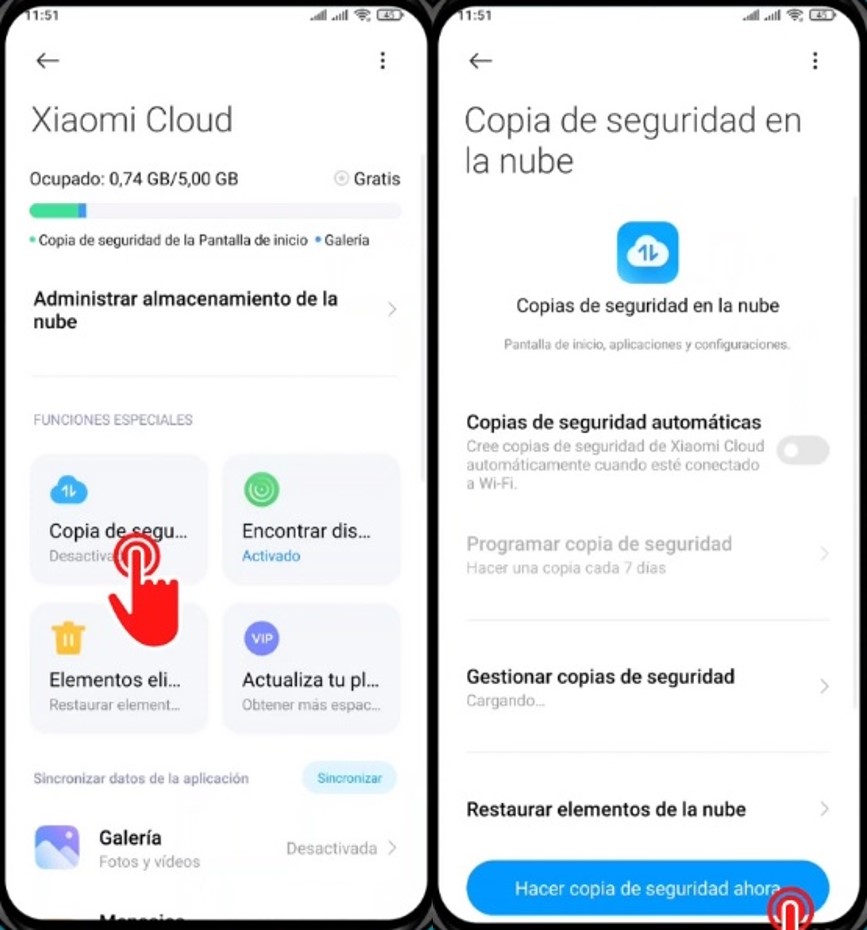 hacer copia de seguridad