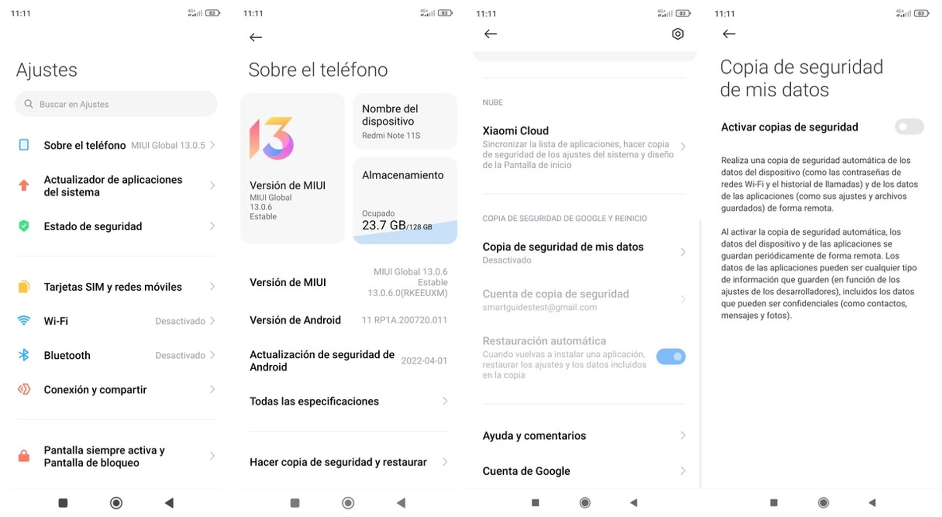 activar la función copia de seguridad de mis datos