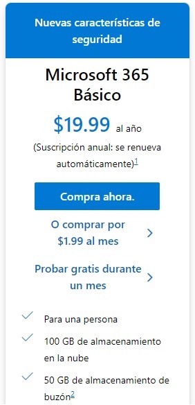 Consigue más almacenamiento gratuito de onedrive: suscripción a Office 365