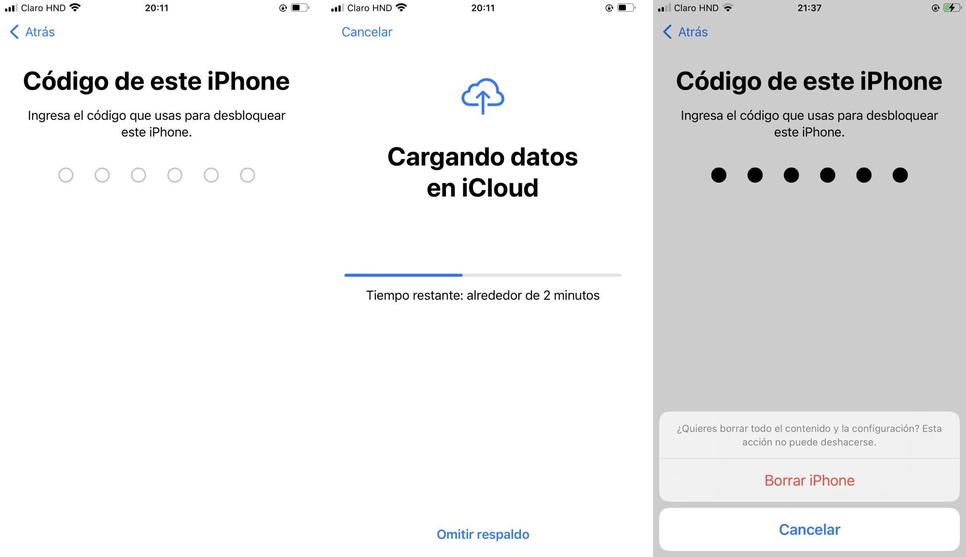 introduce el código de acceso