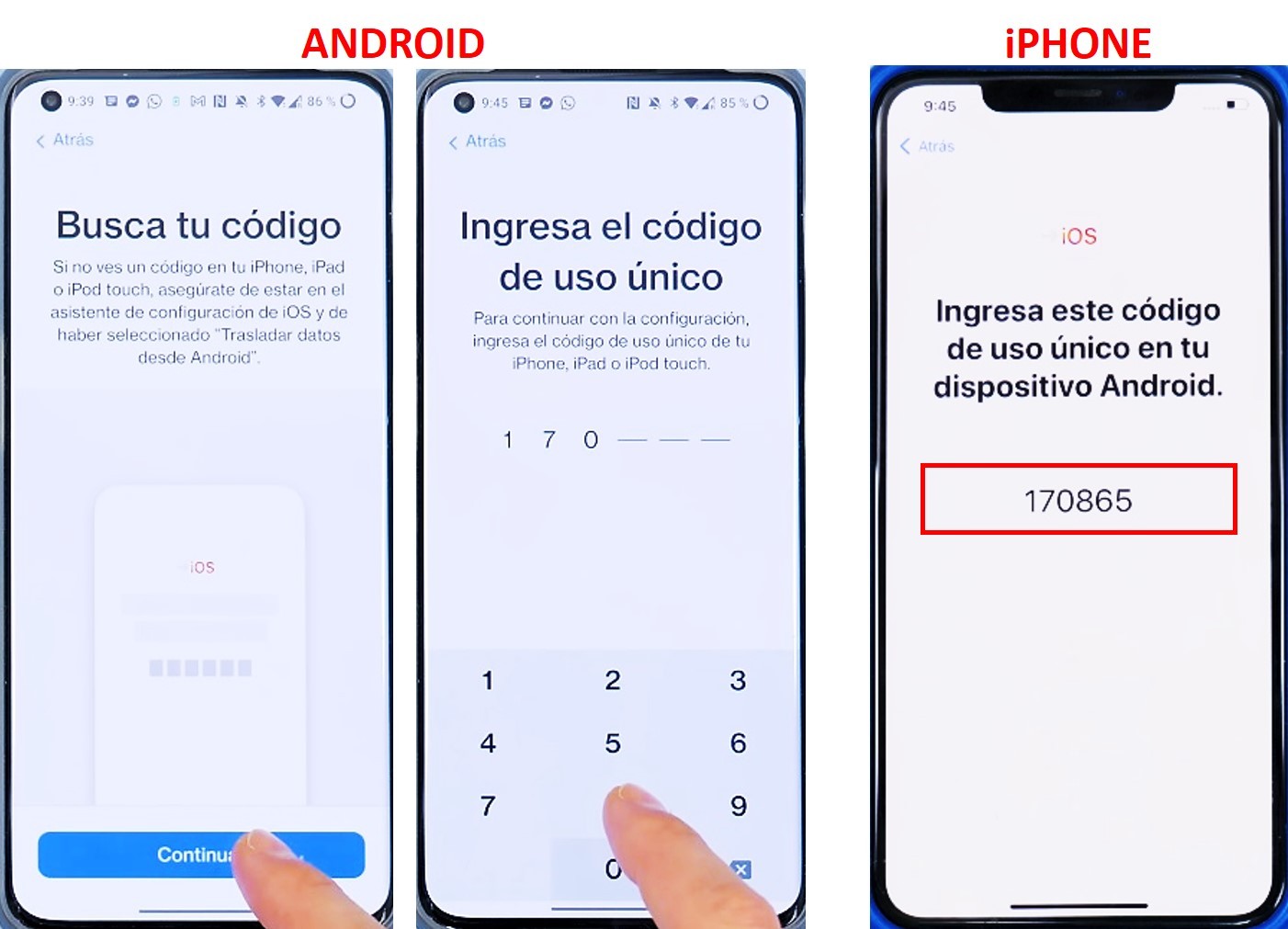 introduce el código de uso único