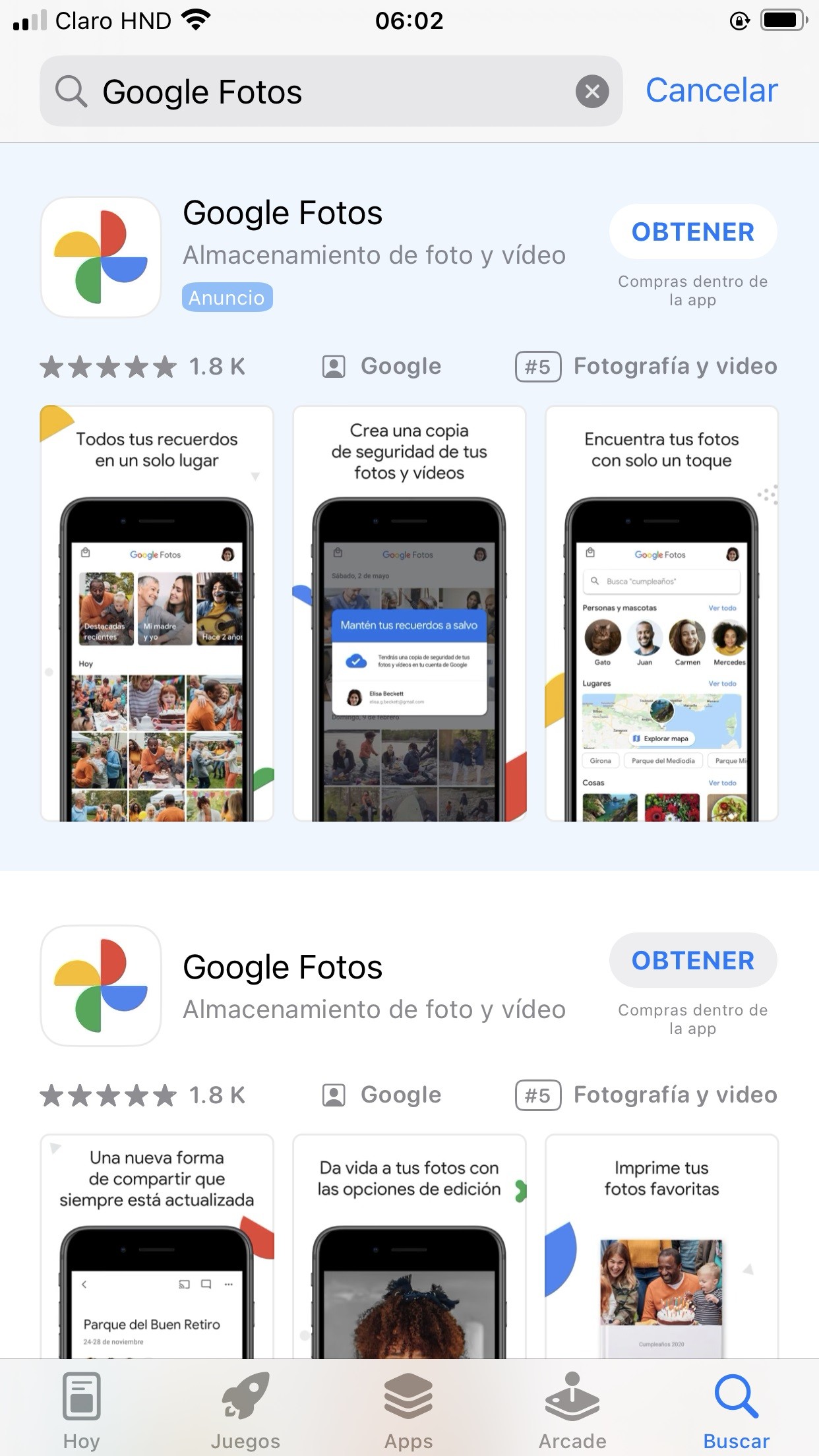 descargar la app de google fotos