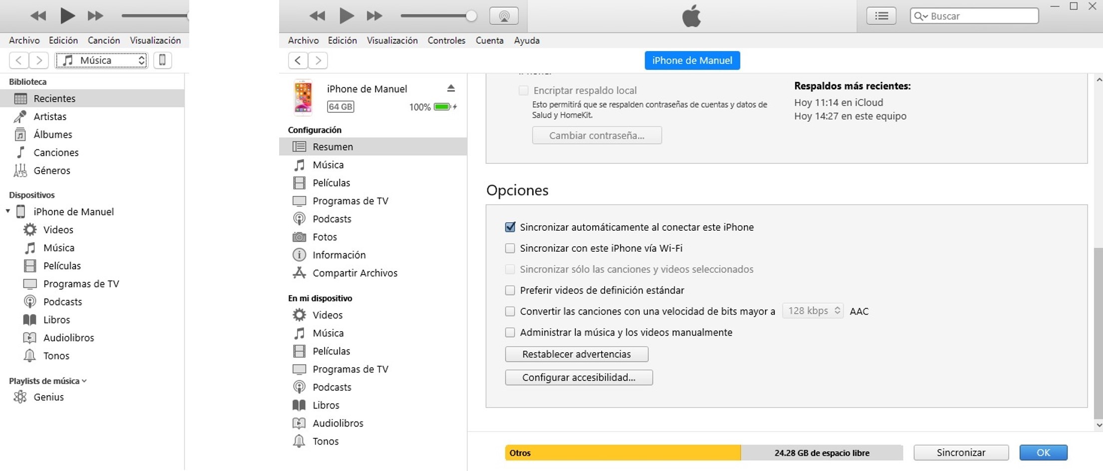 conectar iphone a la pc