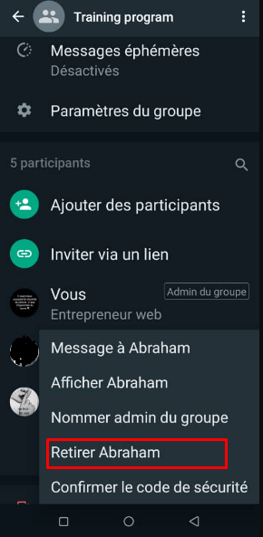 comment supprimer un groupe whatsapp