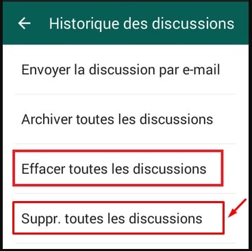 supprimer un groupe whatsapp