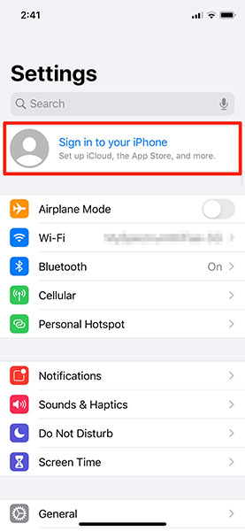 icloud sign in