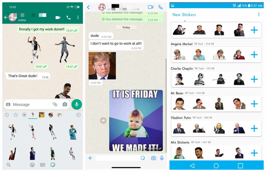 Use Celebrites sticker on WhatsApp