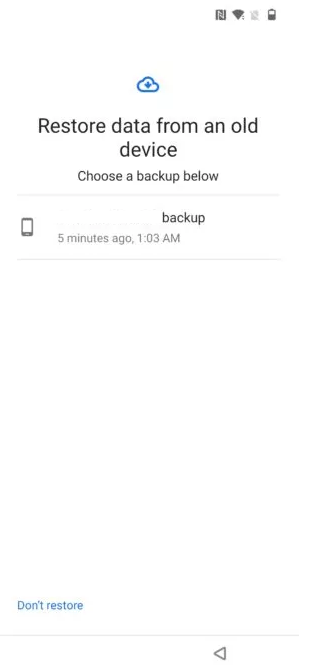 Restore Google Backup After Setup