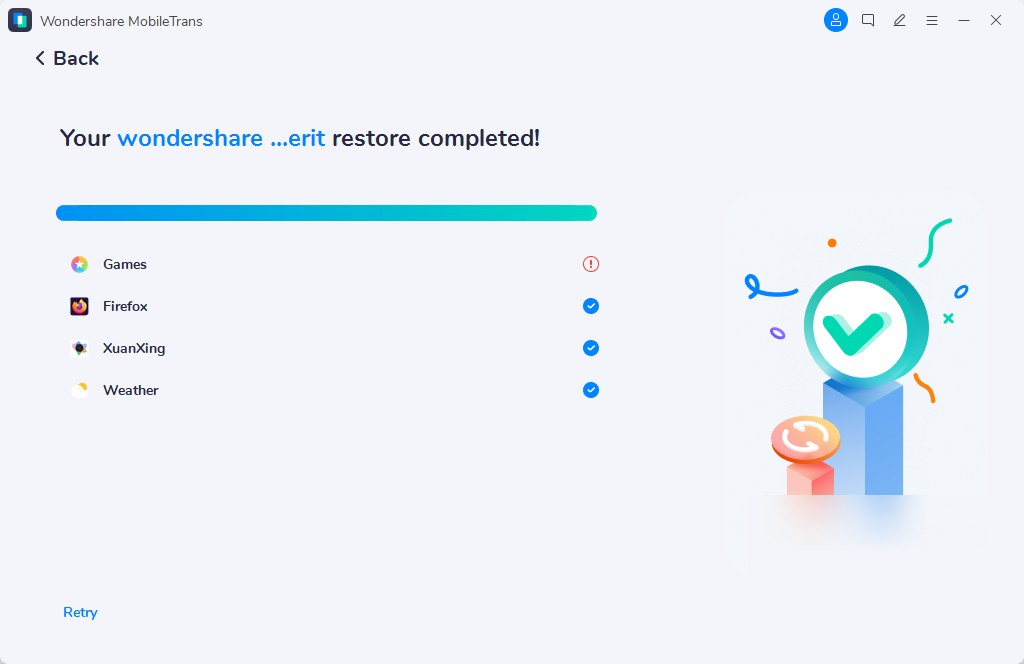 transferencia de aplicación completada android