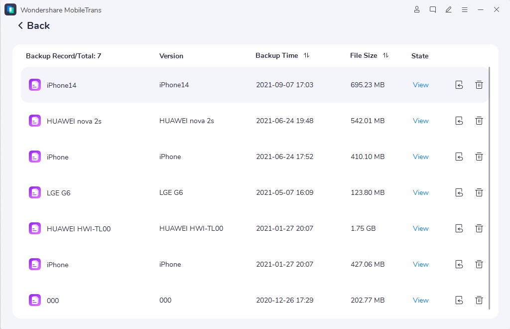 view backup files with mobiletrans