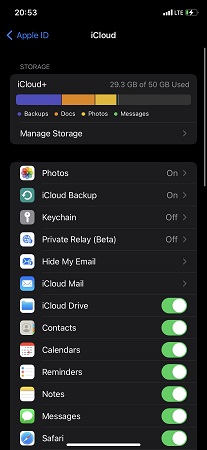 backup iphone to icloud