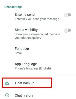 backup delle chat