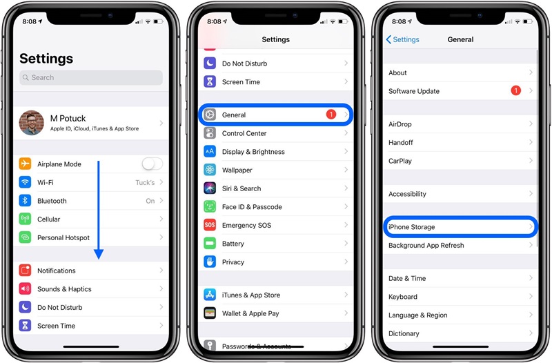 verifica el almacenamiento del iphone