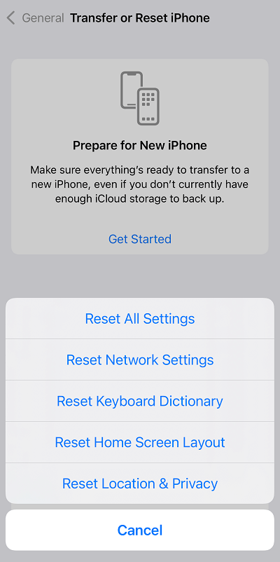 restablecer iphone