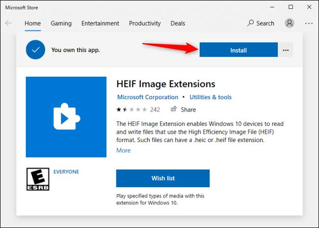 просмотр файла heic на windows 10